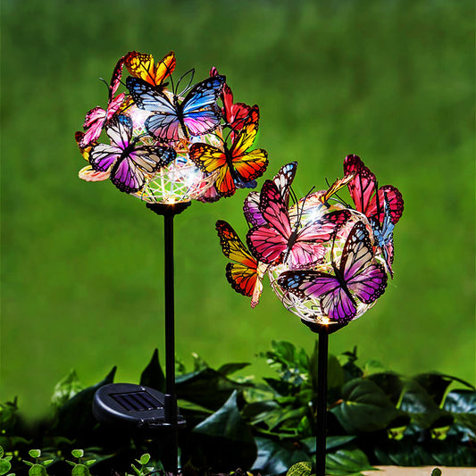 New style outdoor waterproof solar butterfly bulb lights garden garden landscape lawn LED decorative lights custom