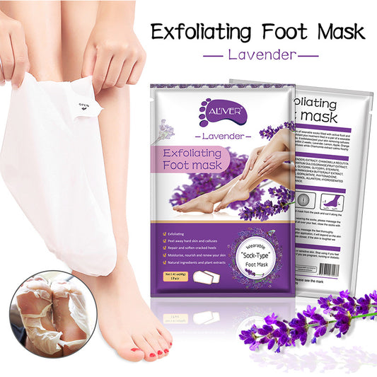 New product to ALIVER lavender foot mask rose chamomile foot mask remove calluses dead skin deodorant feet white foot mask