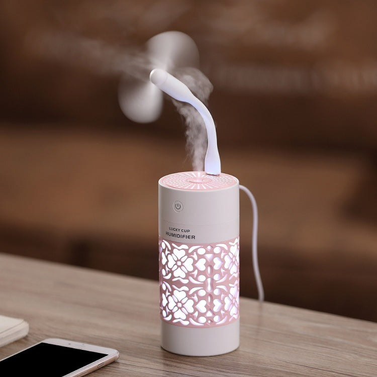 New product lucky cup humidifier car mini portable usb three-in-one humidifier romantic luminous moisturizing spray